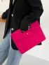 Neon Pink Chevron Quilted Square Bag