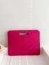 Neon Pink Chevron Quilted Square Bag