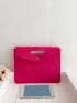 Neon Pink Chevron Quilted Square Bag