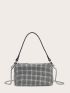 Mini Rhinestone Decor Chain Square Bag