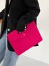 Neon Pink Chevron Detail Flap Square Bag