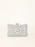 Rhinestone Decor Chain Box Bag