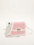 Two Tone Flap Square Bag