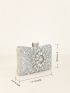Rhinestone Decor Chain Box Bag