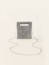 Mini Rhinestone Decor Chain Square Bag