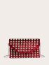 Rhinestone Decor Flap Envelope Bag