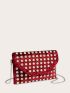 Rhinestone Decor Flap Envelope Bag
