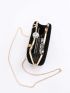 Mini Rhinestone Decor Chain Box Bag