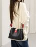 Litchi Embossed Bucket Bag