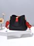 Litchi Embossed Bucket Bag