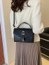 Minimalist Square Bag Buckle Decor Flap Small For Daily Work