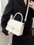 Letter Graphic Flap Square Bag