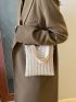 Mini Square Bag White Minimalist Polyester For Daily Life