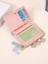 Colorblock Tassel & Cartoon Decor Small Wallet