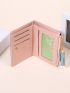 Colorblock Tassel & Cartoon Decor Small Wallet