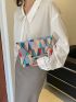 Geometric Pattern Flap Square Bag