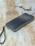 Snakeskin Embossed Zipper Around Long Wallet