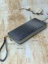 Snakeskin Embossed Zipper Around Long Wallet