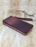 Snakeskin Embossed Long Wallet