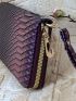 Snakeskin Embossed Long Wallet