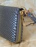 Snakeskin Embossed Zipper Around Long Wallet