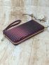 Snakeskin Embossed Long Wallet