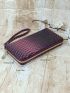 Snakeskin Embossed Long Wallet