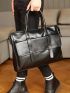 Men Vintage Design Double Handle Laptop Handbag Briefcase