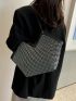 Rhinestone Decor Large Capacity Shoulder Tote Bag, Clear Bag