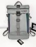 Men Release Buckle Decor Travel Backpack