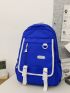 Men Letter Patch & Release Buckle Decor Laptop Backpack