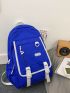 Men Letter Patch & Release Buckle Decor Laptop Backpack