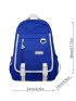 Men Letter Patch & Release Buckle Decor Laptop Backpack
