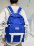 Men Letter Patch & Release Buckle Decor Laptop Backpack