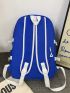 Men Letter Patch & Release Buckle Decor Laptop Backpack