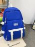 Men Letter Patch & Release Buckle Decor Laptop Backpack