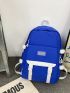 Men Letter Patch & Release Buckle Decor Laptop Backpack