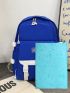 Men Letter Patch & Release Buckle Decor Laptop Backpack