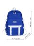 Men Letter Patch & Release Buckle Decor Laptop Backpack