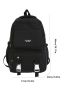 Men Release Buckle & Letter Patch Decor Functional Backpack Camping Bag