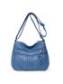 Multi Zipper Adjustable Strap Hobo Bag