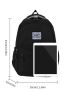 Men Letter Patch Backpack