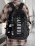 Men Letter Graphic Backpack With Bag Charm