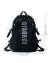 Men Letter Graphic Backpack With Bag Charm