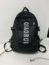 Men Letter Graphic Backpack With Bag Charm