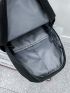 Men Release Buckle & Letter Patch Decor Functional Backpack