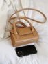 Mini Crocodile Embossed Flap Square Bag