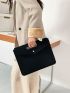 Snakeskin Embossed Flap Square Bag