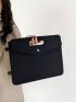 Snakeskin Embossed Flap Square Bag