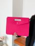 Neon Pink Snakeskin Embossed Flap Square Bag